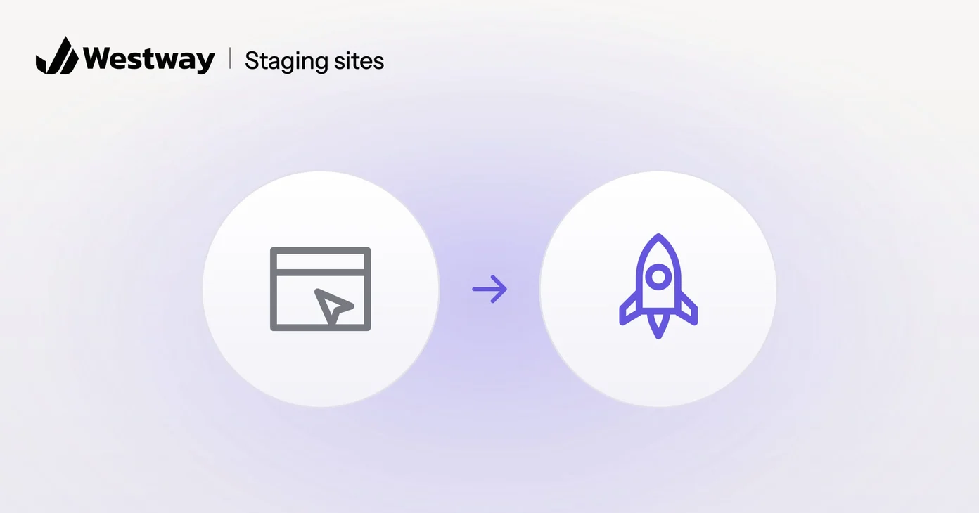 Illustration of a staging site: a page being tested before it launches