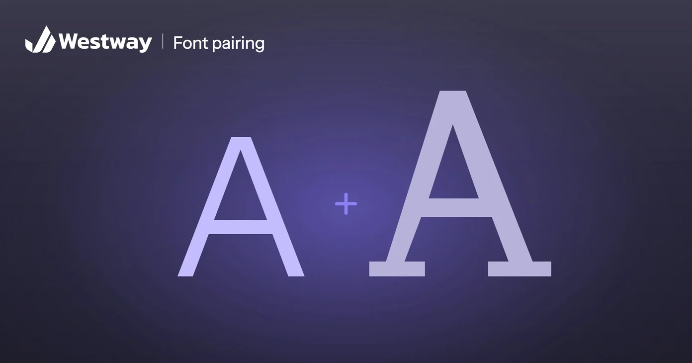 Illustration of font pairing: a sans-serif A and a serif A side by side