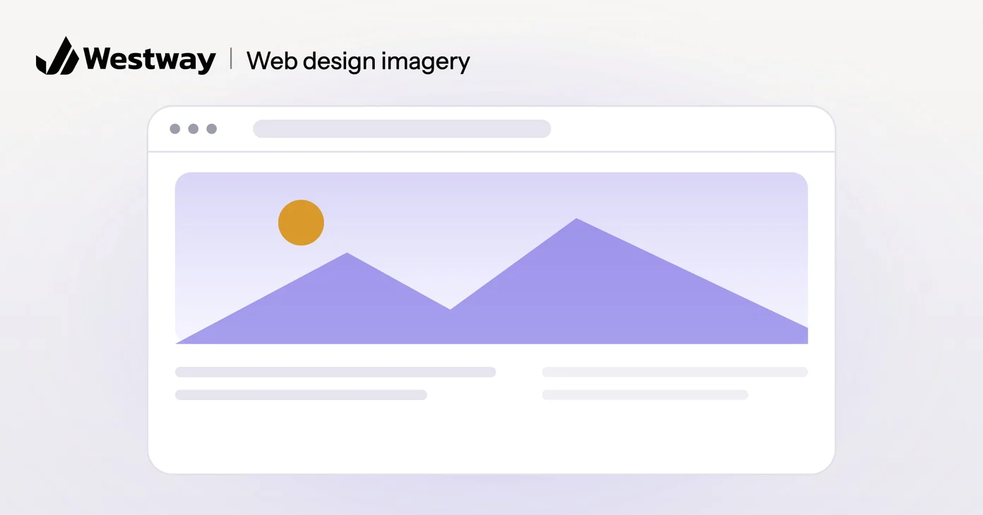 Illustration of web design imagery: a page led by one large image