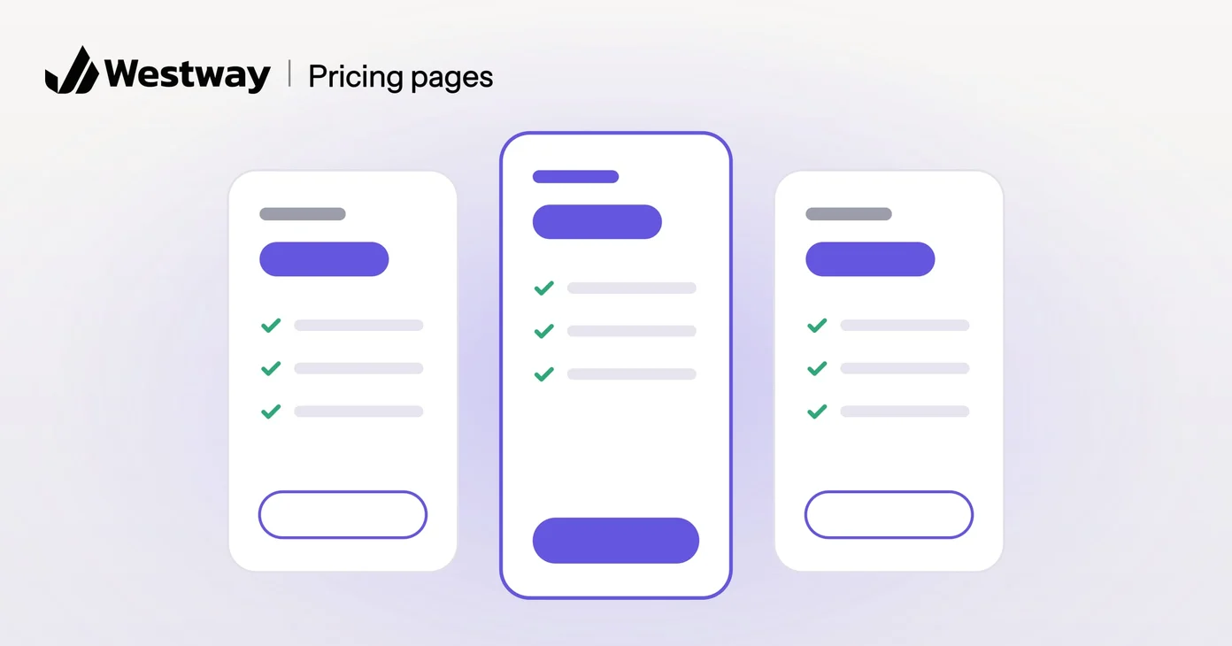 Illustration of pricing page design: three plans with the middle one highlighted
