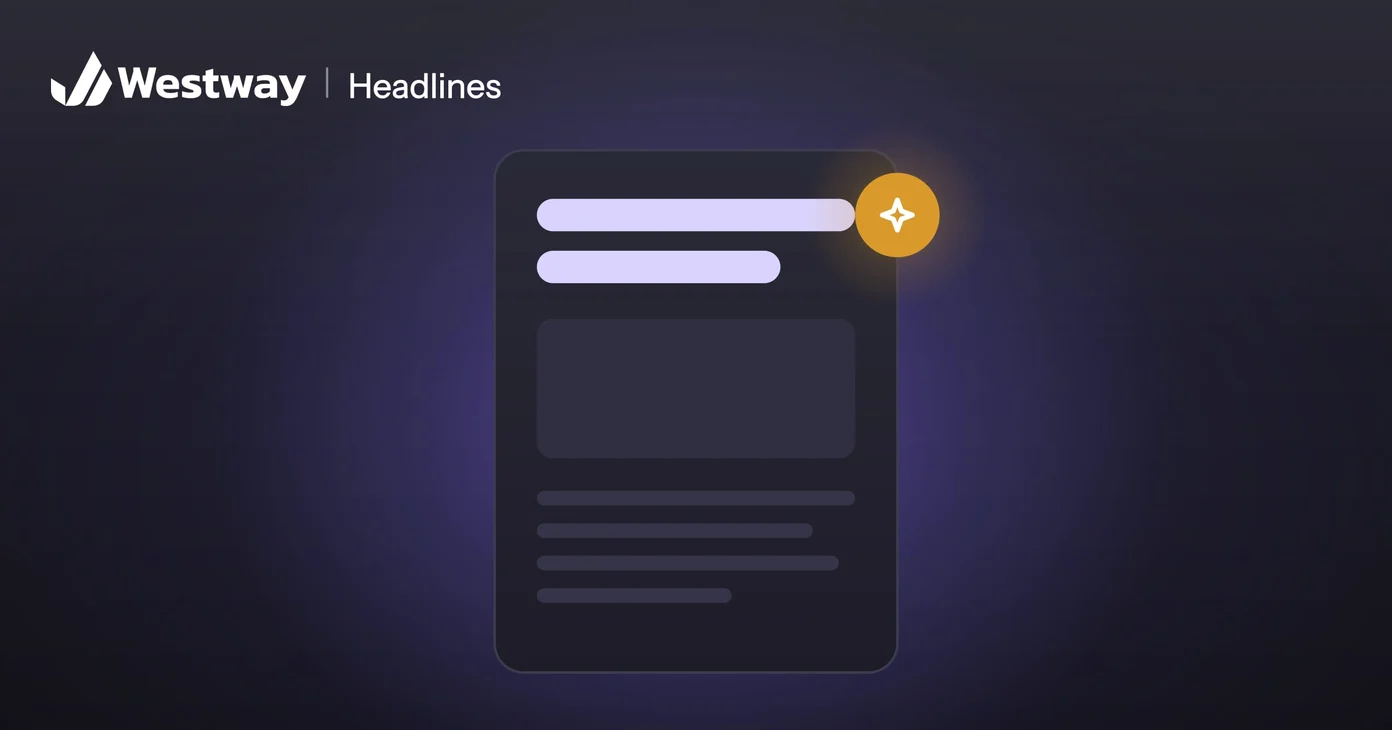 Illustration of writing headlines: a page led by a large headline