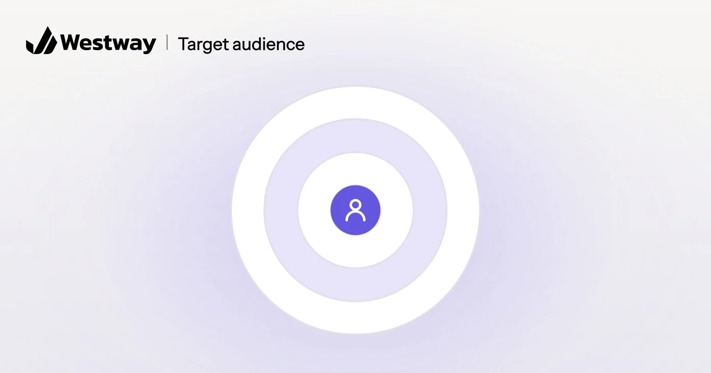 Illustration of defining a target audience: a person at the center of a target