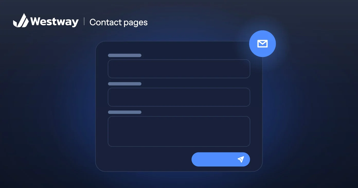 Illustration of contact page design: a contact form with a send button