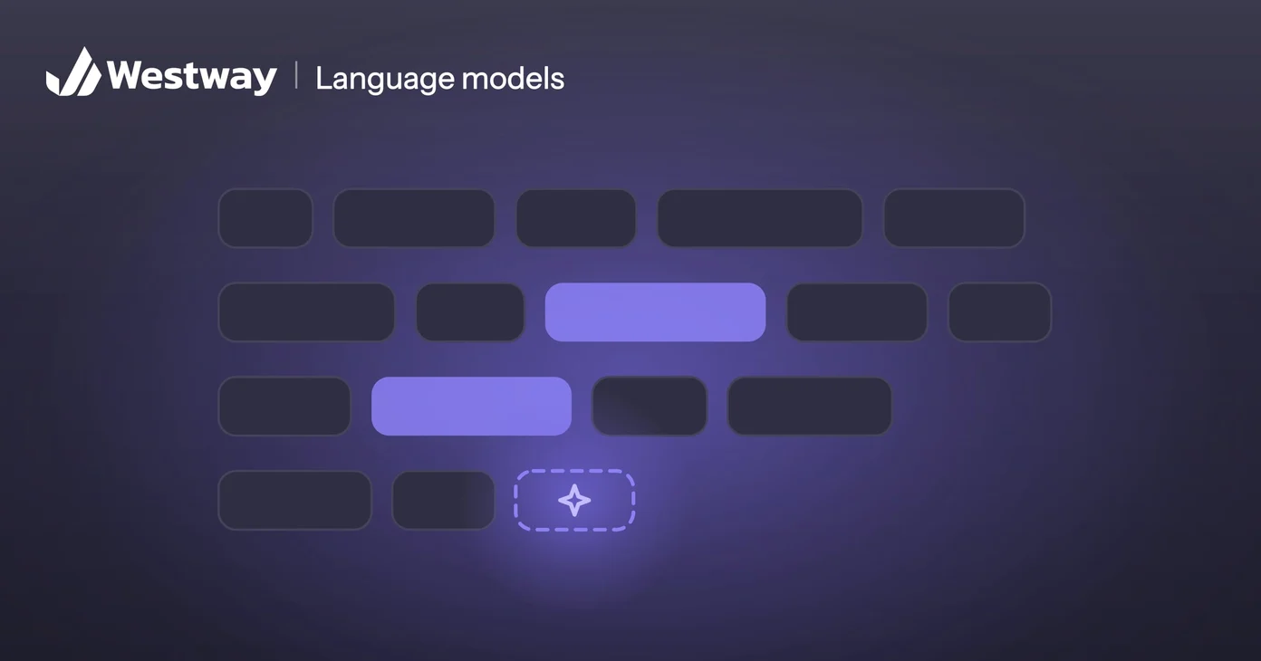 Illustration of a large language model: rows of tokens with the next one being predicted
