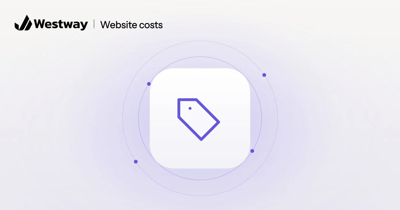 Illustration of what a custom website costs: a price tag