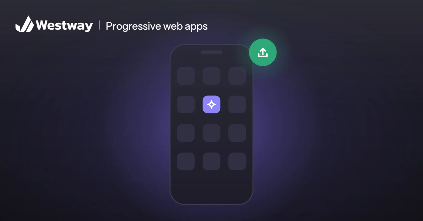 Illustration of a progressive web app: an app on a phone's home screen with an install badge
