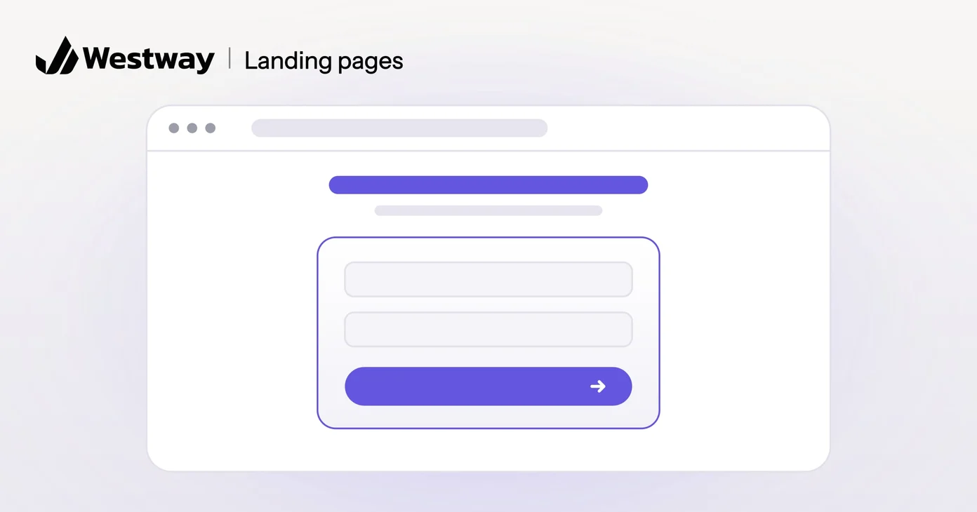 Illustration of a landing page: one heading over a single form