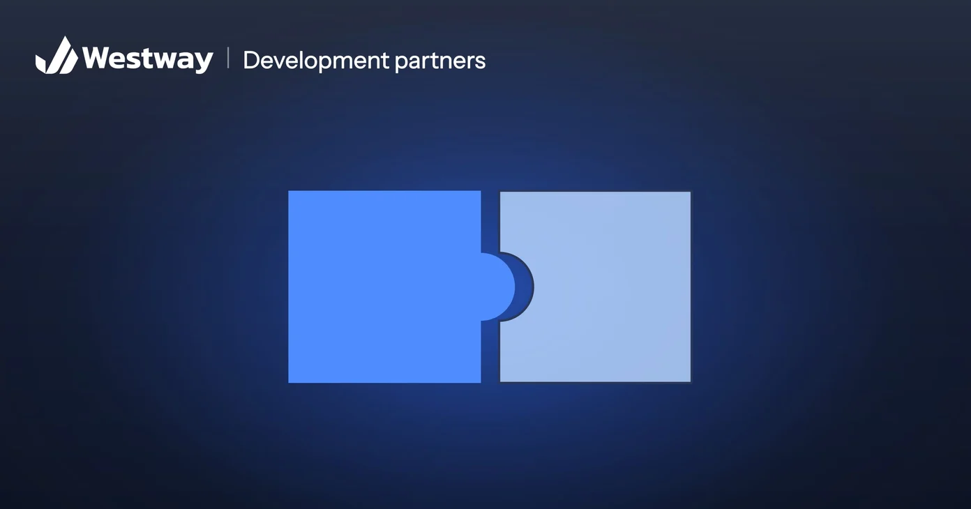 Illustration of a web development partner: two puzzle pieces fitting together