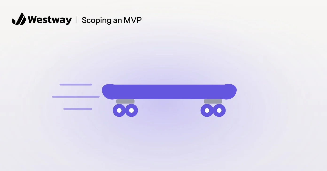 Illustration of scoping an MVP: a skateboard, the simplest thing that moves