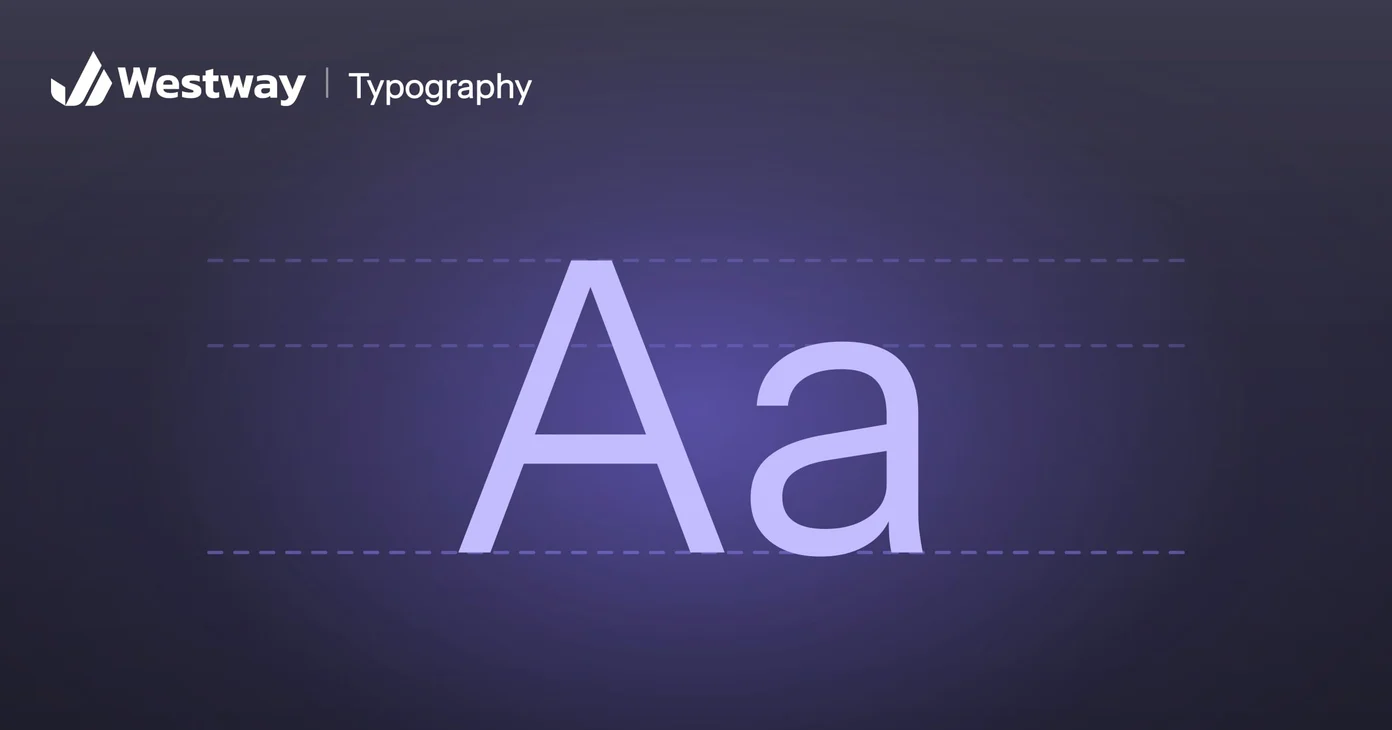 Illustration of typography: the letters Aa with their guide lines