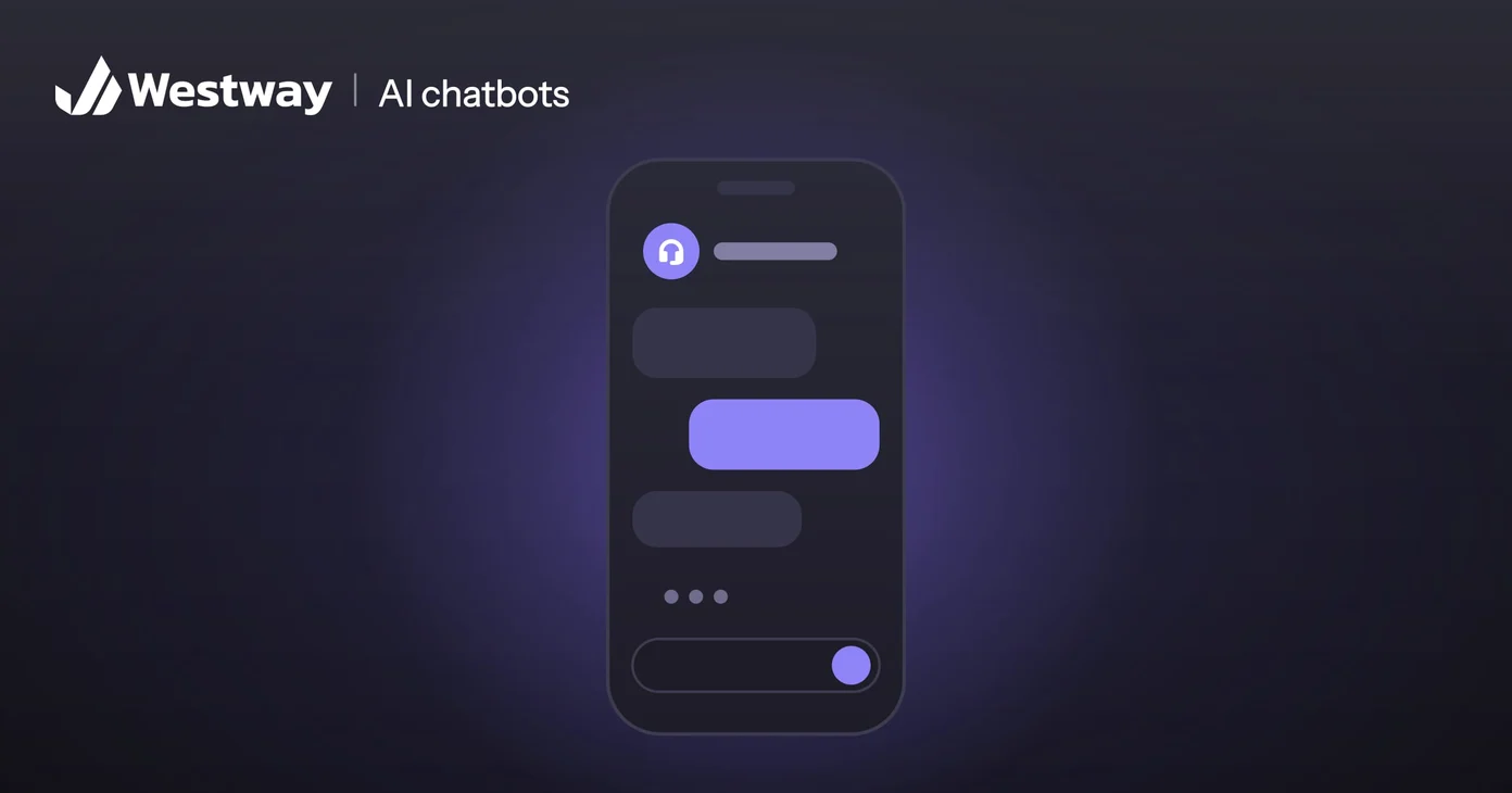 Illustration of AI chatbots for customer service: a support chat on a phone
