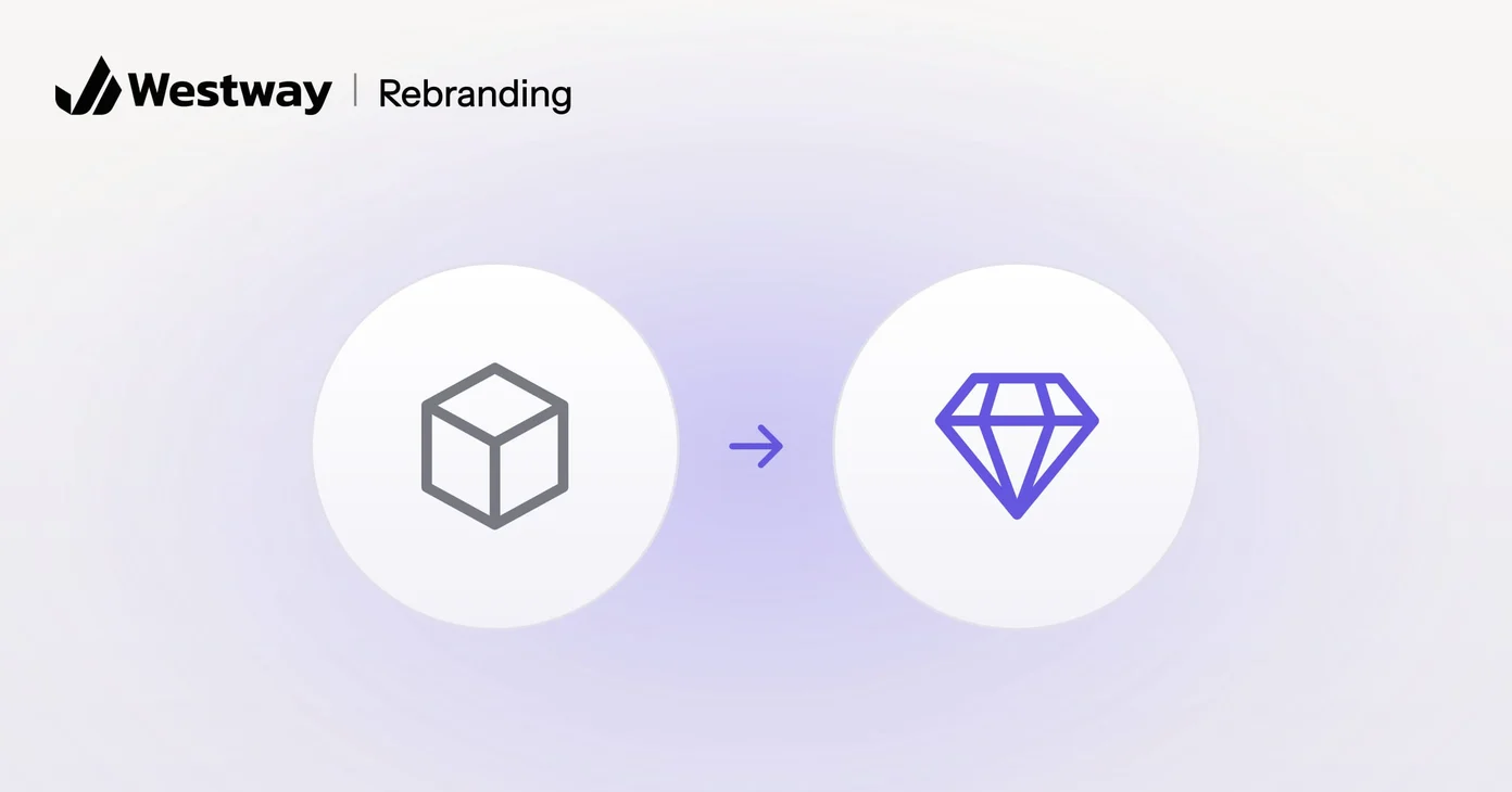 Illustration of a rebrand: a plain block becoming a cut gem