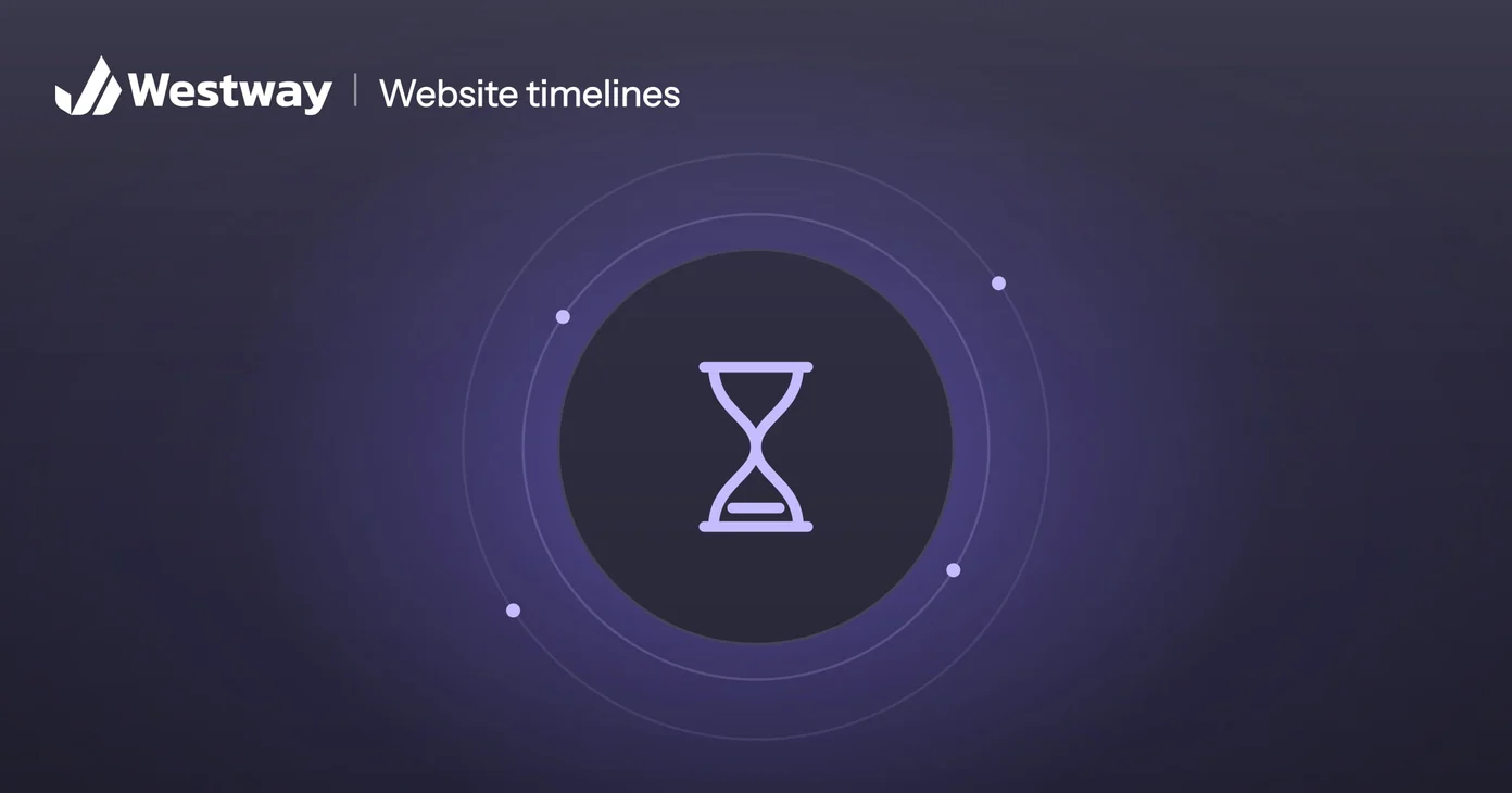 Illustration of how long it takes to build a website: an hourglass